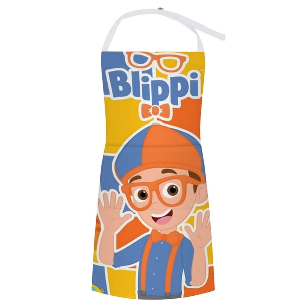 Blippi delantal temático para cocinar, esencial para el hogar, delantal de barbacoa/bufanda de cocina con bolsillos para hombres y mujeres, regalo para el hogar