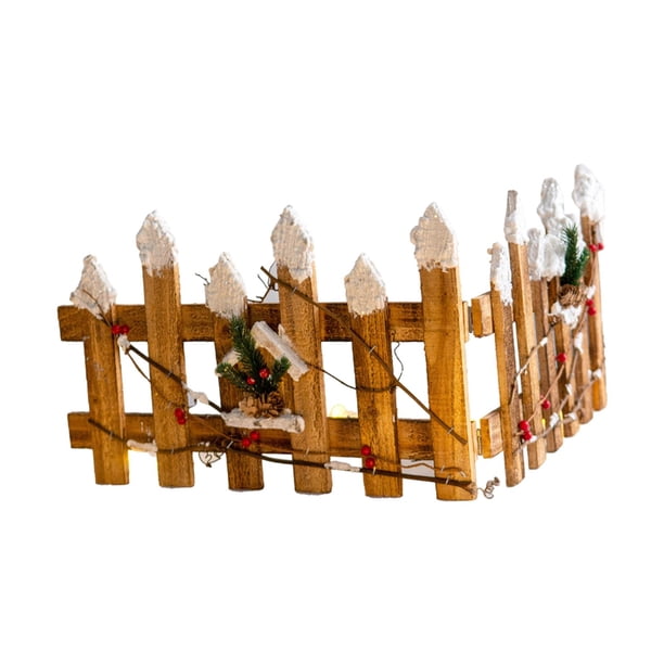 Valla De Piquete De Madera Navideña, Cerca De árbol De Navidad Para Jardín, Interior Y Exterior, Marrón