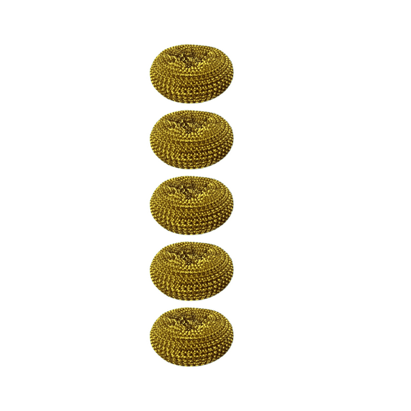 Pack 5 Virutillas Espiral Doradas | Ideal para Ollas, Vidrios y Utensilios