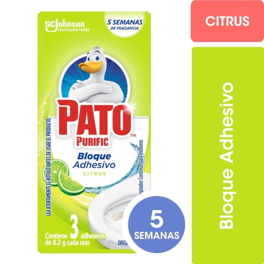 Limpiador Gel Adhesivo Para Inodoros Citrus Sobre 24.6 g Pato Purific