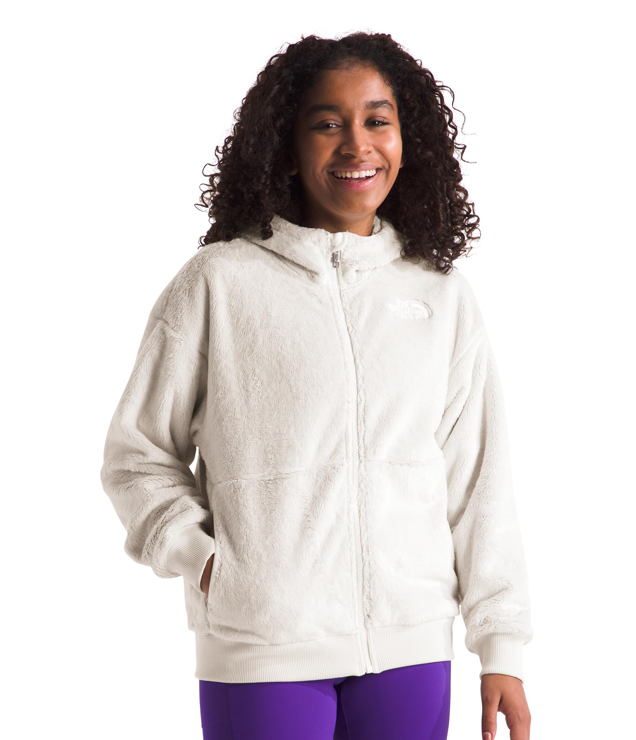 Sudadera Con Capucha The North Face Para Niñas Osito Con Cremallera Completa White Dune - M