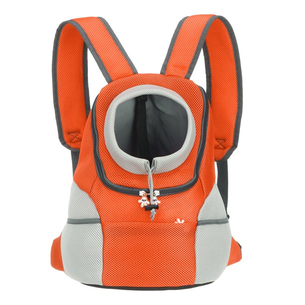 Uxcell Mochila Transportadora para Perros, Diseño de Cabeza Fuera, Bolsa de Transporte Frontal para Mascotas (Naranja, 12"x8"x16")