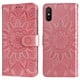 thumbnail image 1 of Funda tipo cartera FOXDOCK para Xiaomi Redmi 9A , diseño girasol en relieve, cuero PU, cierre magnético, soporte y tarjetero, 1 of 5