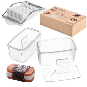 Kit De Moldes Musubi Miuqilaiy, Transparente, 3 Unidades Con Cortador De Carne Para Almuerzos