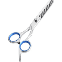 Genérico - Set Tijera Corte Filo Navaja + Esculpidora Color Azul