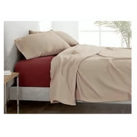 Sábanas Polar Lisa Composé 1.5 Plazas / Beige-Burdeo – Doral