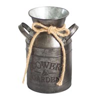 Bothyi - Jarrón De Lata De Leche, Cubo De Flores, Maceta De Hierro Galvanizado, Casa De Campo, Patio, Decoración De Jardín