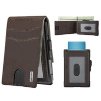 Billetera Umoven Pop Up Con Bloqueo Rfid De Cuero Color Café