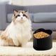 thumbnail image 2 of Cuenco de cerámica para gatos con boca oblicua y protección para el cuello y las patas altas, cuenco para comer y beber, antigolpes y antibarbilla negra., 2 of 5