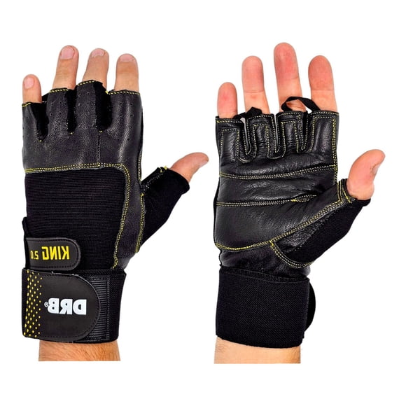 Guantes Gym Cuero Pesas Entrenamiento Fitness Drb King 2.0 Talla XL