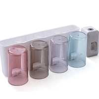 Tomasstore - Dispensador Pasta Crema Dental Cepillos Organizador 4 Vasos