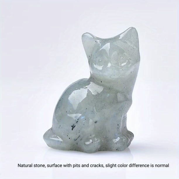1pc Various Crystal Carvings Cat, Pocket Gift, Crystal Gift, Animal Statue, Crystal Statue, Bare Stone, Healing Stone, Moonstone