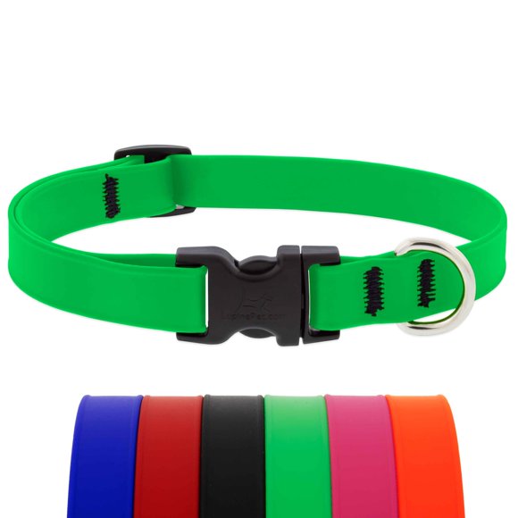 Collar para perro LupinePet, impermeable, verde neón, 1,9 cm de ancho