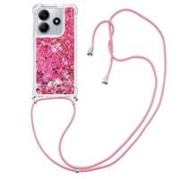 Funda Foxdock Para Xiaomi Redmi Note 14 4G Con Cuerda Ajustable, Brillo Líquido, Protección Antigolpes Y Lente – Ideal Para Regalo