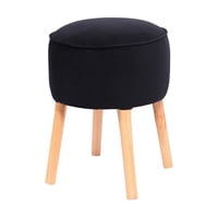 Máxima Design - Pouf Francisca Negro Felpa 50X40X40 Cm