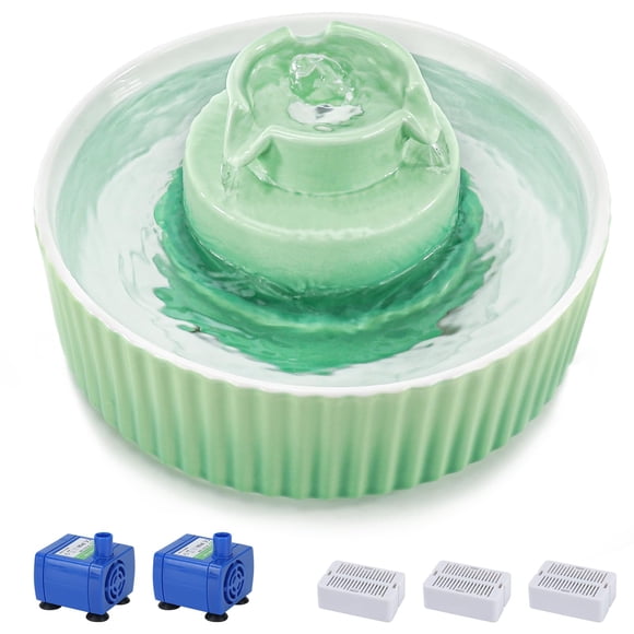 Fuente de agua para gatos Lawfery Cupcake Ceramic, 2,1 L, con filtros