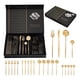thumbnail image 1 of Cubiertos Servicios Set De 24 Pcs Acero Inoxidable Oro Juego De Cubiertos Premium Cuchillo Tenedor Cuchara Maletin FIGOIMPORT, 1 of 12