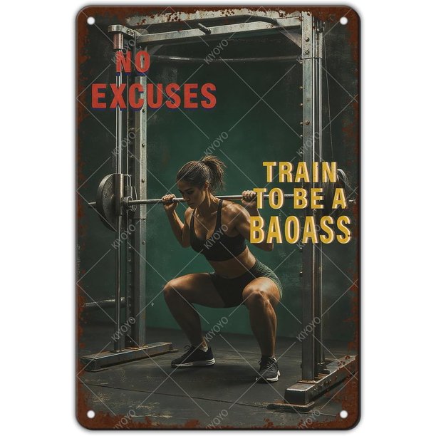 Letrero sala gimnasio terapia fitness vintage metal estaño hierro pintura decoración pared hogar club cueva hombre 30x20 cm