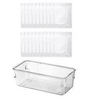 Magideal - Estuche Para Bolsa De Almacenamiento De Joyas, Paquete De Plástico Portátil A Prueba De Polvo, Organizador De Soporte Transparente Antidesgaste, Cajón , 20X Bolsas 20X Bolsas S+Caja Larga