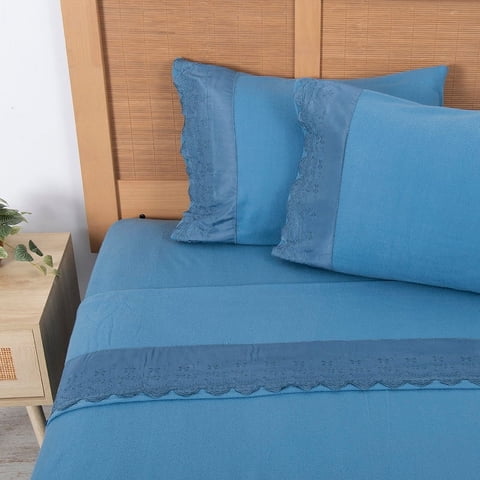 Mashini - Sabana Polar Lisa Broderie King Azul