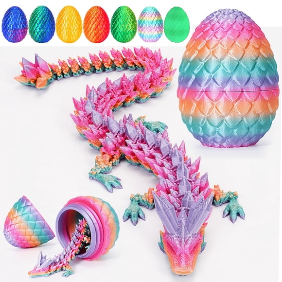 Huevo de dragón impreso en 3D de Fidget Toy YILCER con dragón de cristal