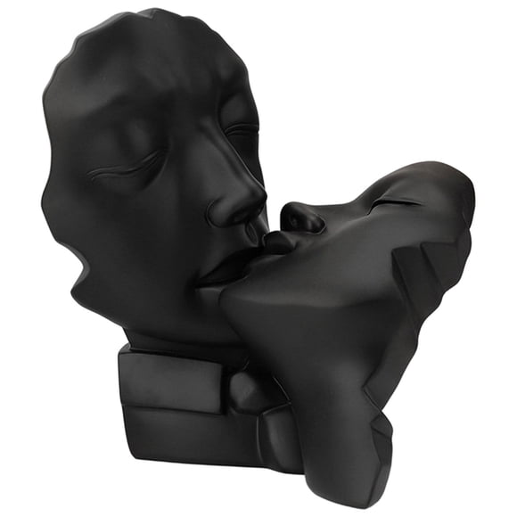 Amantes De La Escultura De Resina Estatua Abstracta Figuras Pareja Arte Hogar Negro