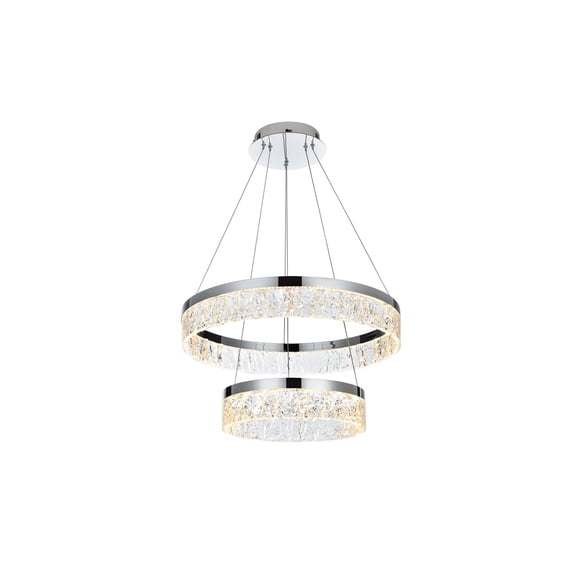 Lámpara de araña elegante Linden de 56 cm LED cromo transparente