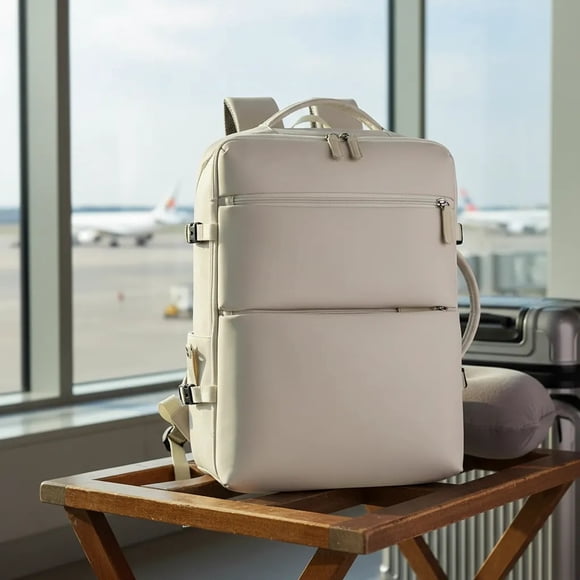 Mochila Ejecutiva Expandible para Viaje y Notebook Beige