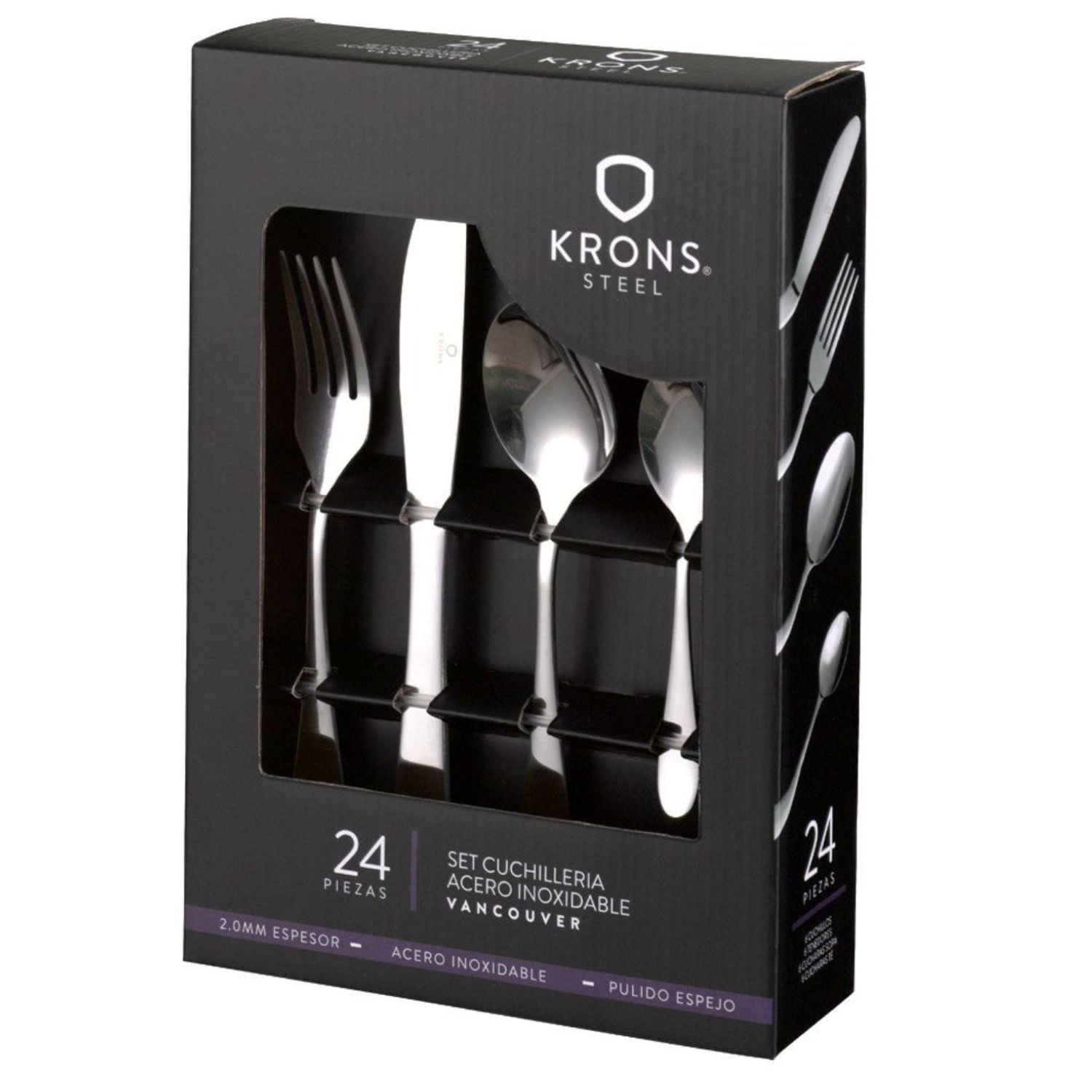 Krons - Set Cubiertos 24 Pzs Vancouver Acero Inox Set Cuchilleria