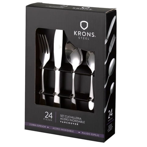 Krons - Set Cubiertos 24 Pzs Vancouver Acero Inox Set Cuchilleria
