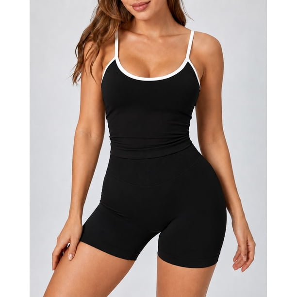 Conjunto Deportivo Para Mujer Short Biker Y Peto