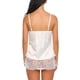 thumbnail image 2 of Conjunto de pijama sexy para mujer, camisola de encaje y pantalones cortos, ropa de dormir de satén de dos piezas, 2 of 5
