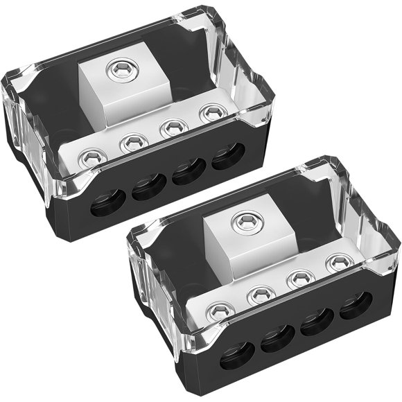 Joinfworld bloque distribuidor de energía de 4 vías para audio de automóvil, calibre 0/2/4