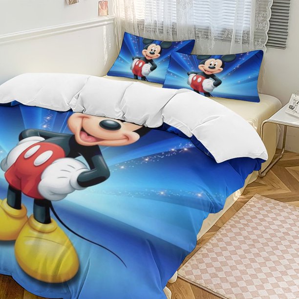Mickey MouseCartoon Collection 3-Piece Comforter Set, Personalized Bedding Decor for Kids And Teens Bed Sheets