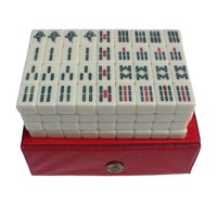 Magideal - Pequeño Juego Chino De Mahjong, Juego De Mesa Con Caja De Almacenamiento, Juego De Actividad Tradicional Y 2 Fichas En Blanco, Ligero Para Fiesta En