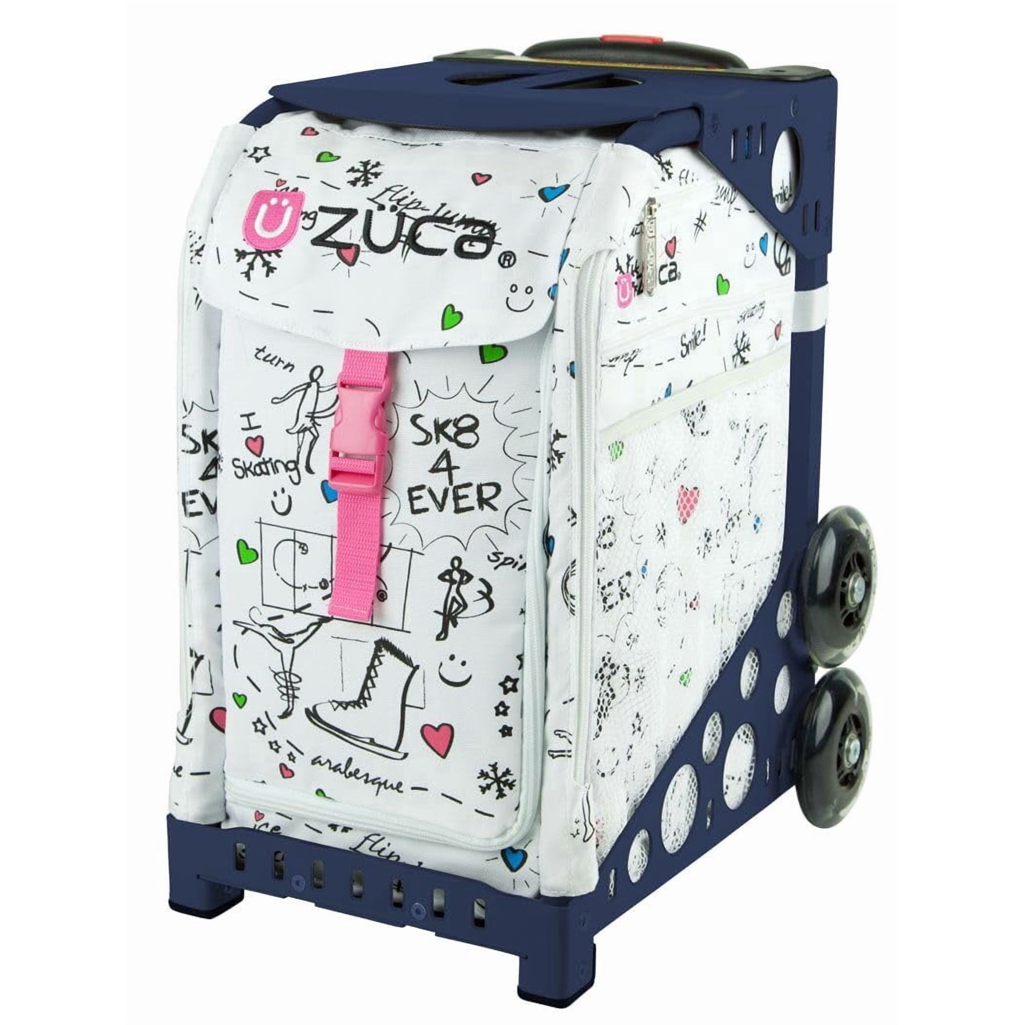Bolsa Rodante Zuca Sk8 Sport Con Marco Azul Marino Y Ruedas Parpadeantes