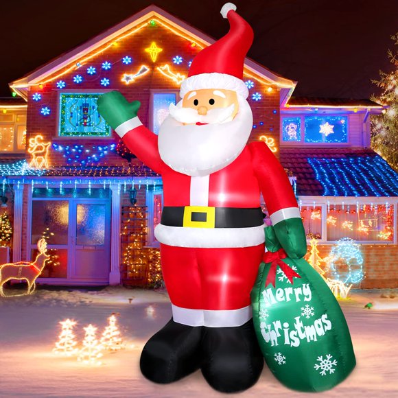 Decoración navideña inflable de Papá Noel de 8 pies para exteriores
