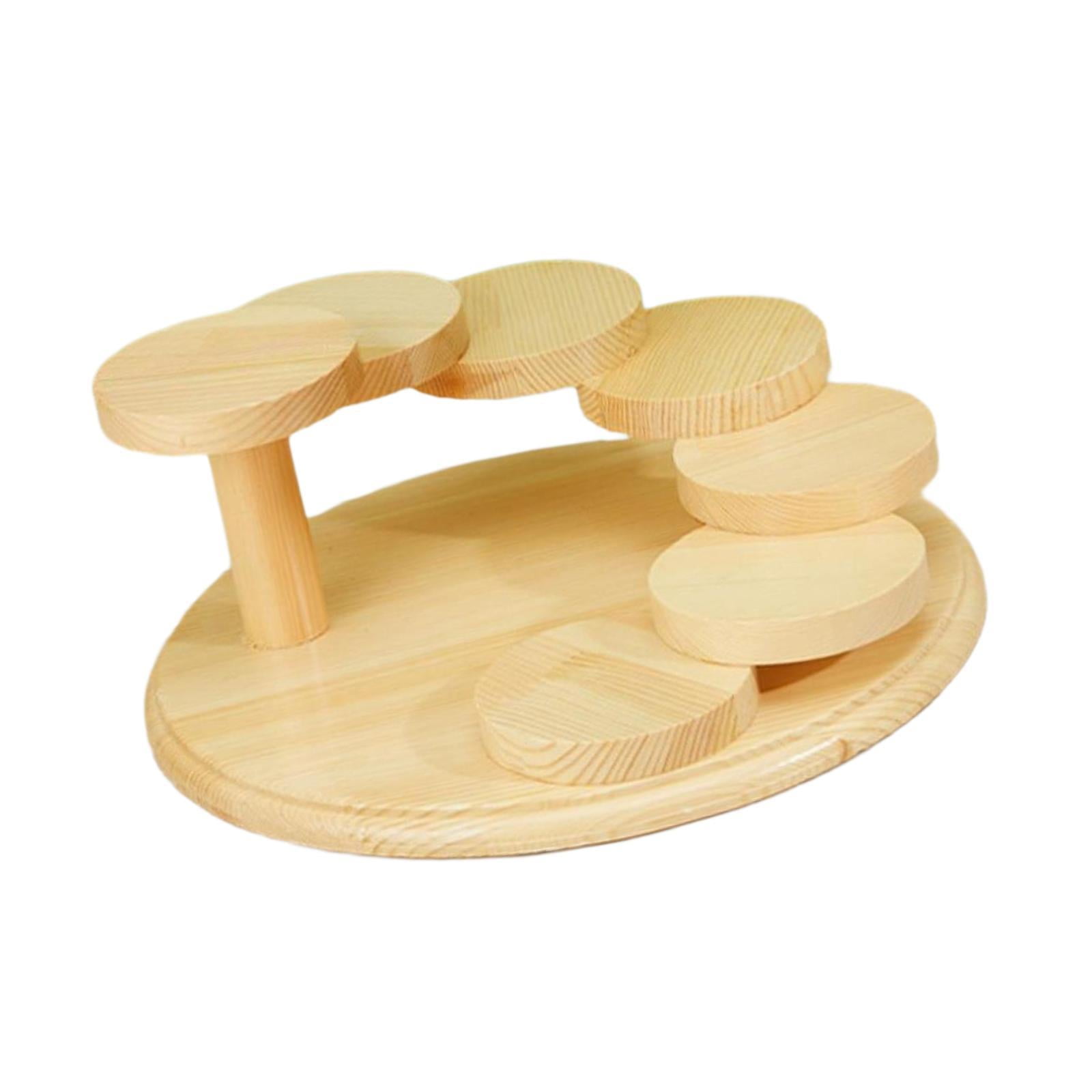 Magideal - Bandeja Para Servir Sushi, Tablero De Madera Para Exhibición De Alimentos, Soporte Para Platos, Resistente Plato De Sushi Japonés, Versátil Para Resta Redondo