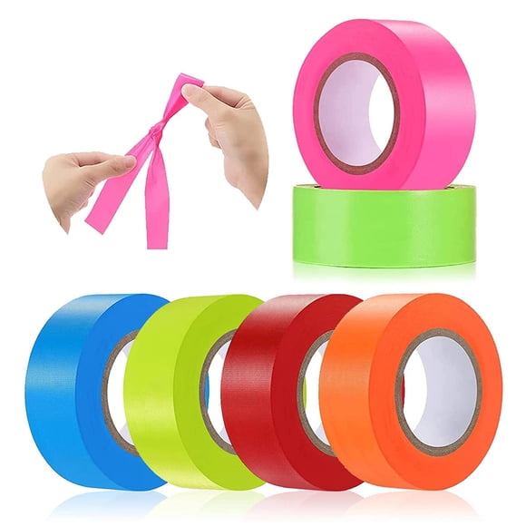 Cinta adhesiva Hubaow, colores surtidos, 1,2 cm x 183 m, paquete de 6