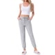 thumbnail image 2 of Pantalones de Lounge a Rayas de Algodón para Mujer de INSPIRE CHIC Joggers Suaves con Cordón y Bolsillos y Puños Elásticos XL Gris, 2 of 5
