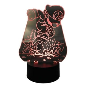 Lelumania - Lampara Ilusion 3D Mario Y Tortuga De 7 Colores, Base Touch