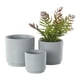 thumbnail image 2 of Set 3 Maceteros Maceta De Ceramica Gris Con Lineas Cuadradas gris, 2 of 8