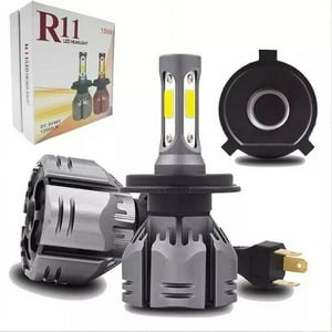 Mundo Accesorios - X2 Ampolletas Turboled R11 De 12000 Lúmenes 150 Watts 6500K Blanco Frío Para Autos, Motos, Camionetas, Camiones, Buses 12/48V Modelos H4
