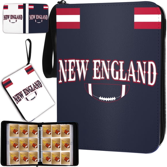 Carpeta de anillas para cartas de fútbol KivolFun New England 900 bolsillos