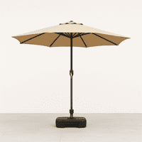 Javimate - Quitasol Terraza Recto 2,7 Mt Café + Base 22 Litros