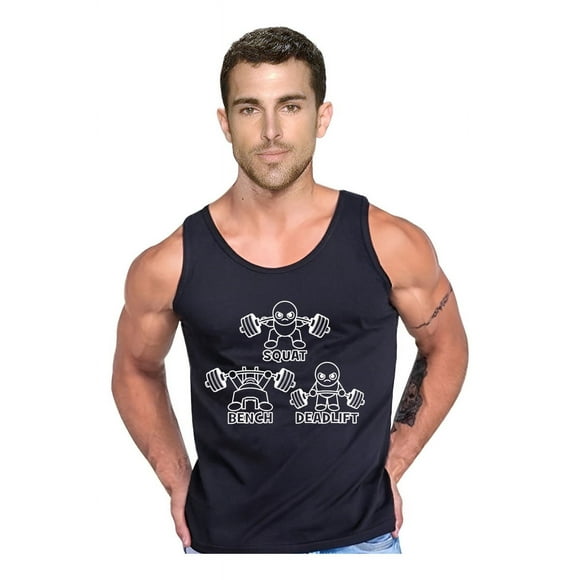 Polera Squat Deadlift Bench Crossfit Musculosa Tank Gym Toon Talla M Negro Hombre
