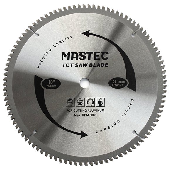 Hoja de sierra MASTEC 25 cm 100T 5/8" para aluminio