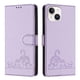 thumbnail image 5 of Funda tipo cartera FOXDOCK para iPhone 13 con soporte, ranuras, RFID, diseño de gato, 5 of 5