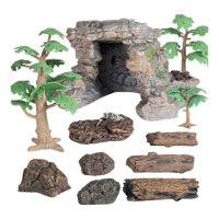 Magideal - 11 Piezas En Miniatura Mini Figuritas De Jardín Juguetes Educativos Para Edades Tempranas Micro Paisaje Artificial Piedra De Tocón Ornamento Modelo De