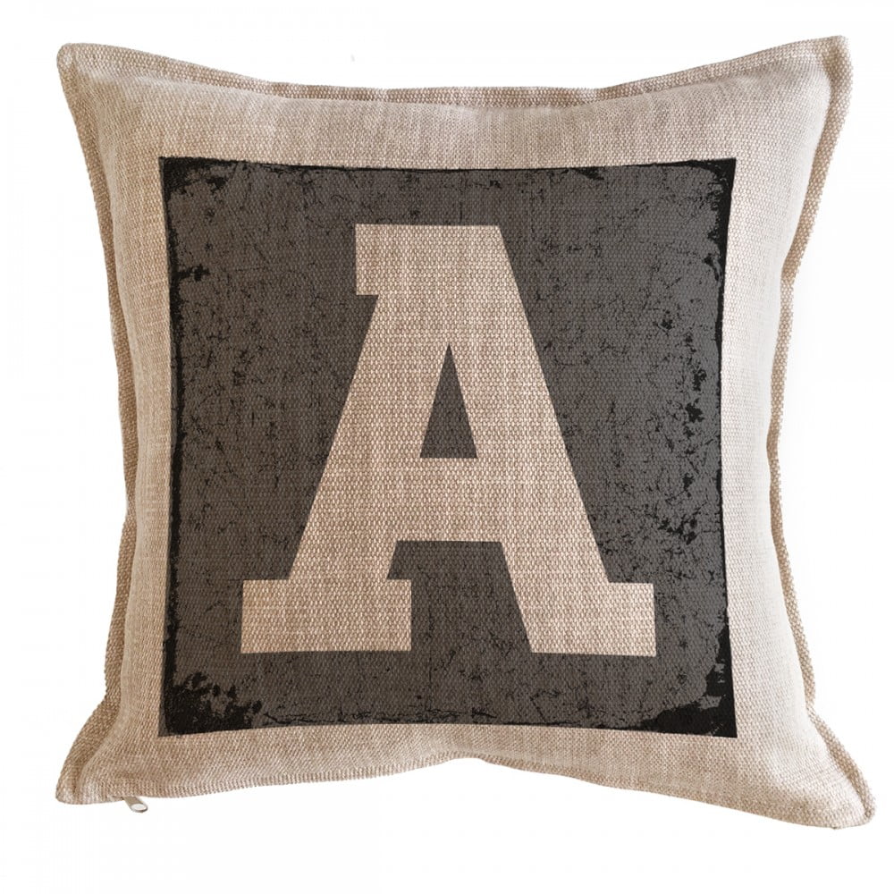 Tuyo Print - Cojín Letra Fondo Gris A 45x45